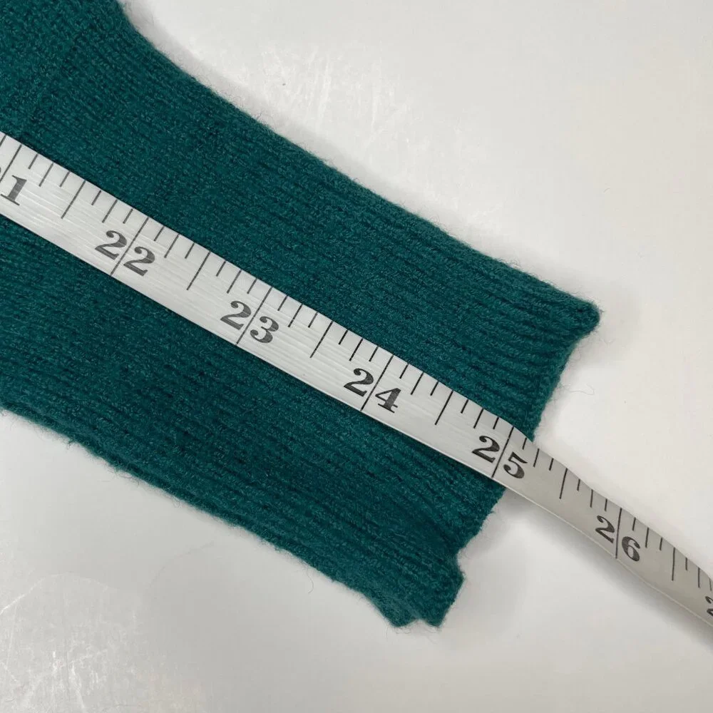 ZESICA Teal Ribbed Wrap Sweater Dress V-Neck Tie Waist Size S